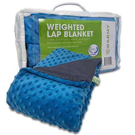 Barmy: 5lbs, Aqua Blue, Weighted Lap Blanket for Kids