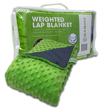 Barmy: 5lbs, Green, Weighted Lap Blanket for Kids