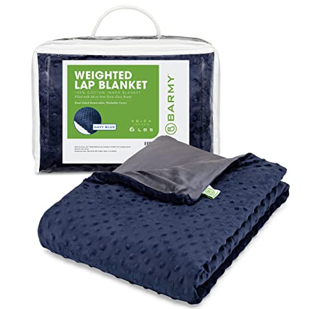 Barmy: 6lbs, Navy Blue, Weighted Lap Blanket