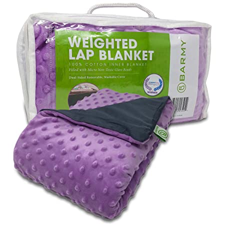 Barmy: 5lbs, Purple, Weighted Lap Blanket for Kids