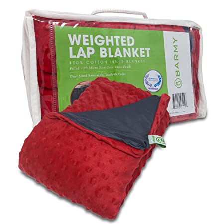 Barmy: 5lbs, Red, Weighted Lap Blanket for Kids